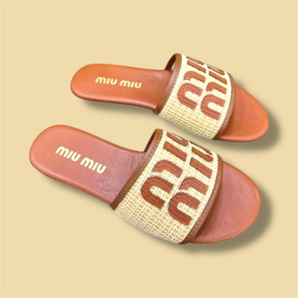 MIU MIU - raffia slides - Image 2